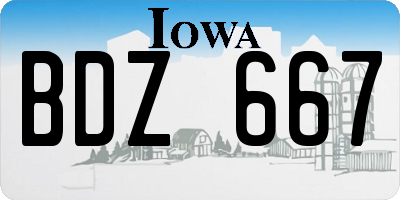 IA license plate BDZ667