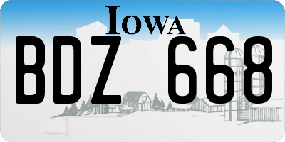 IA license plate BDZ668