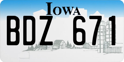 IA license plate BDZ671