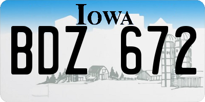 IA license plate BDZ672