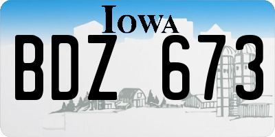 IA license plate BDZ673