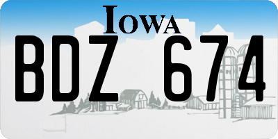 IA license plate BDZ674