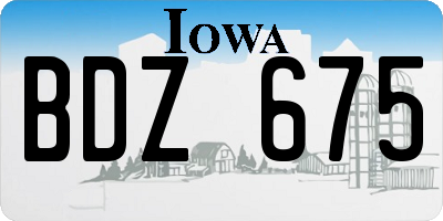 IA license plate BDZ675