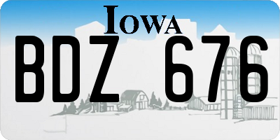 IA license plate BDZ676