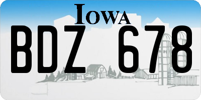 IA license plate BDZ678