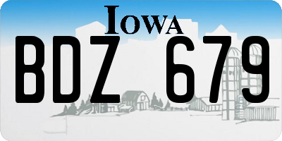 IA license plate BDZ679