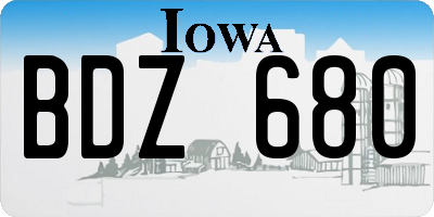 IA license plate BDZ680