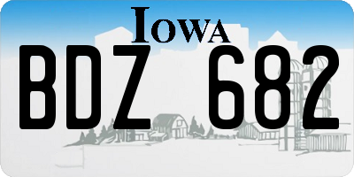 IA license plate BDZ682