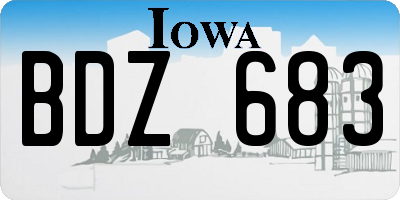 IA license plate BDZ683