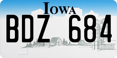 IA license plate BDZ684