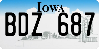 IA license plate BDZ687