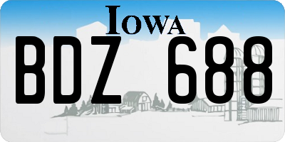 IA license plate BDZ688