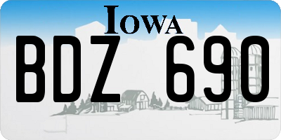 IA license plate BDZ690