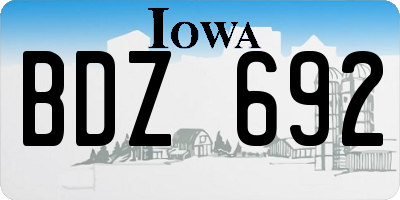 IA license plate BDZ692