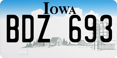 IA license plate BDZ693