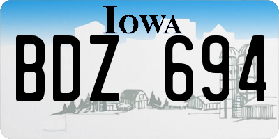 IA license plate BDZ694