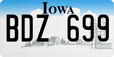 IA license plate BDZ699