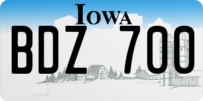 IA license plate BDZ700