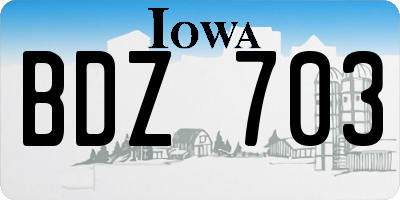 IA license plate BDZ703