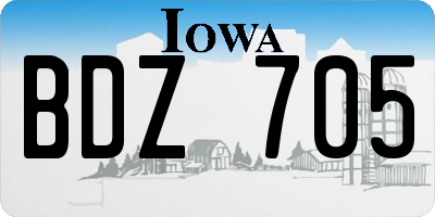 IA license plate BDZ705