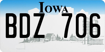 IA license plate BDZ706