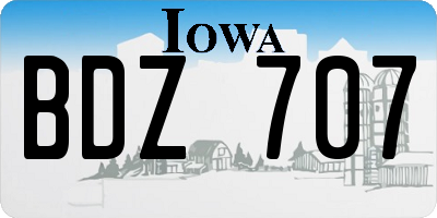 IA license plate BDZ707