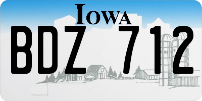 IA license plate BDZ712