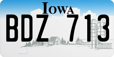 IA license plate BDZ713