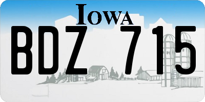 IA license plate BDZ715