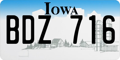 IA license plate BDZ716