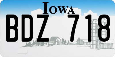 IA license plate BDZ718