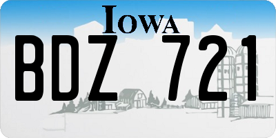 IA license plate BDZ721