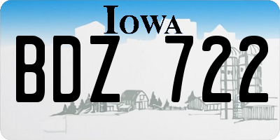 IA license plate BDZ722