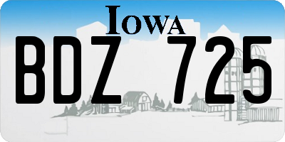 IA license plate BDZ725