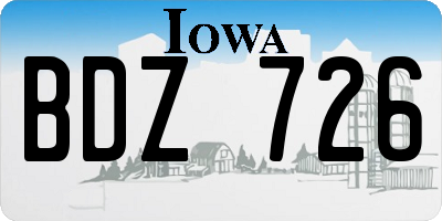 IA license plate BDZ726