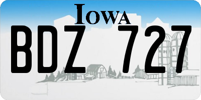IA license plate BDZ727
