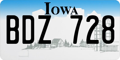 IA license plate BDZ728