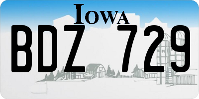 IA license plate BDZ729