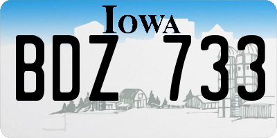 IA license plate BDZ733