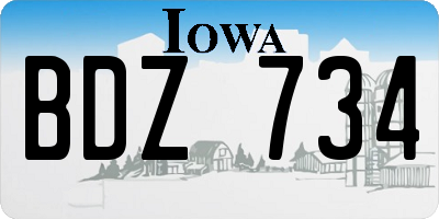 IA license plate BDZ734