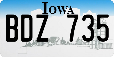 IA license plate BDZ735
