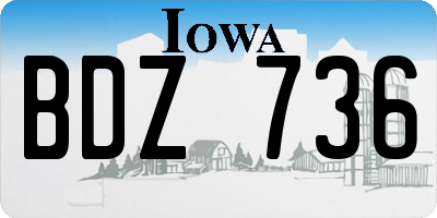 IA license plate BDZ736