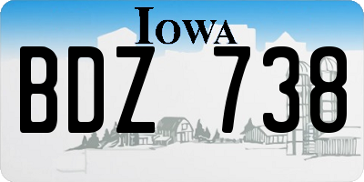 IA license plate BDZ738