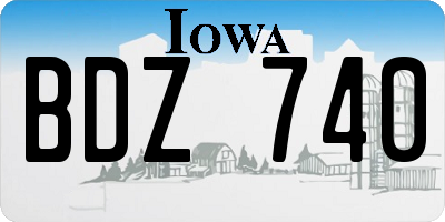 IA license plate BDZ740