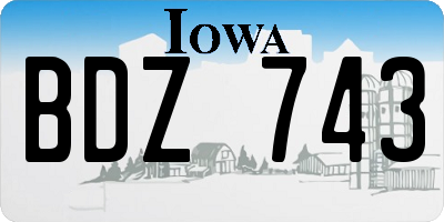 IA license plate BDZ743