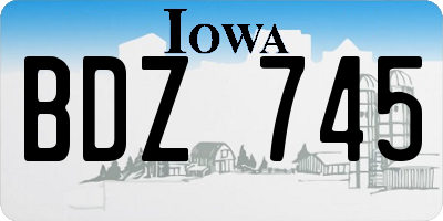 IA license plate BDZ745