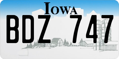 IA license plate BDZ747