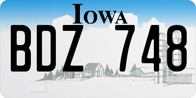 IA license plate BDZ748