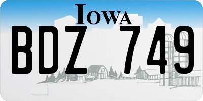 IA license plate BDZ749