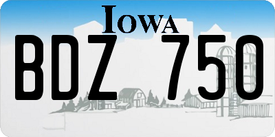 IA license plate BDZ750